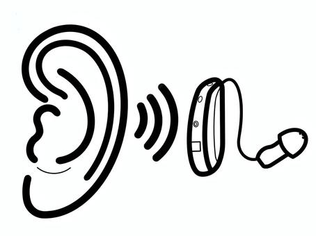 補聴器＆難聴 補聴器,耳,セット,聴覚障害補装具,器具,聞こえる,耳元,つける,装着,解消のイラスト素材