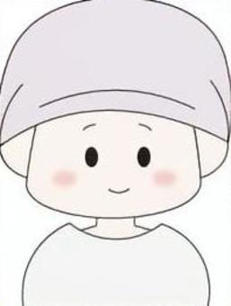 ケア帽子 医療用帽子,ケア帽子,治療中,抗がん剤,がん,闘病,帽子,患者,入院,人物のイラスト素材