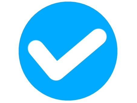 チェックマーク　青　塗り潰し チェックマーク,チェック,アイコン,かわいい,丸,青,レ点,ok,合格,認証のイラスト素材