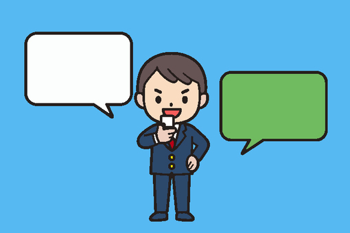 ラインをするビジネスマン