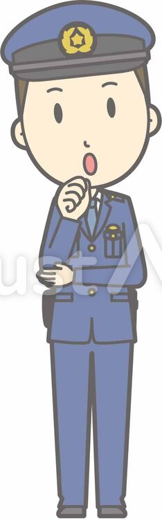 警察官男性a-ふむふむ-全身 警察官男性a,警察官男性,シンプルのイラスト素材