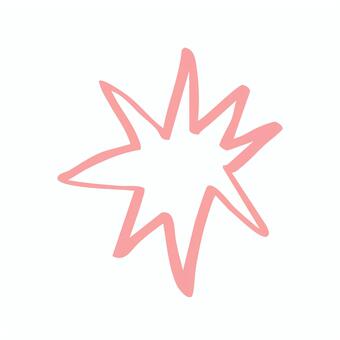 手描きピンクのスパークする星 手描き,スパーク,星,記号,マーク,装飾,ピンク,線,シンボル,ポイントのイラスト素材