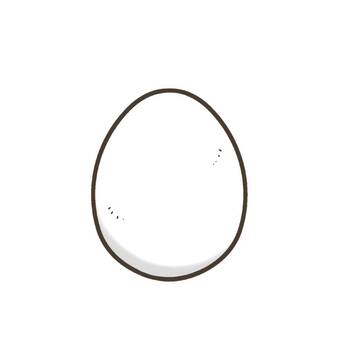 卵 食べ物,卵,ゆで卵,シンプル,単品,透過,手書き,イラストのイラスト素材