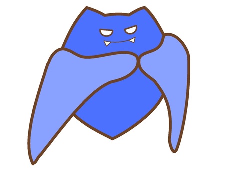 Blue bat-shaped monster icon, , JPG and PNG