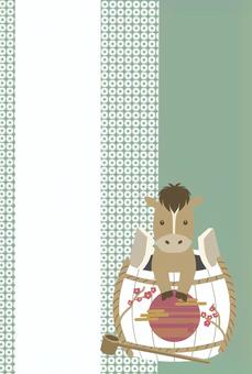 可愛い馬のポップな年賀状文字なし