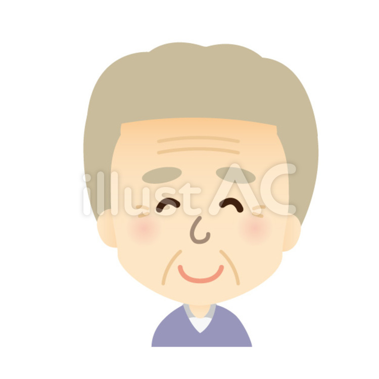 男性　顔アイコン 男性,顔,お爺ちゃんのイラスト素材