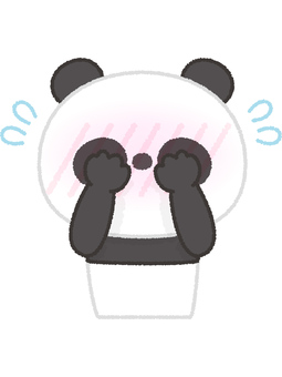 パンダ恥ずかしい パンダ,恥ずかしい,赤面,汗,熊,白黒,動物のイラスト素材