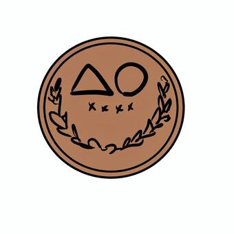 硬貨 硬貨,茶色,金,道具,シンプルのイラスト素材