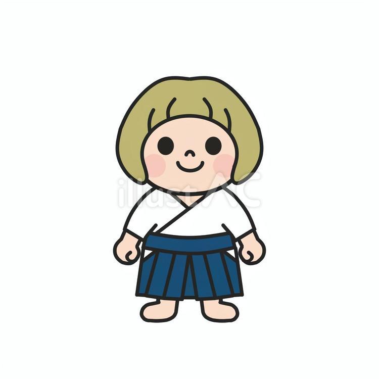 武道系の習い事がしたい袴姿の子ども2 袴,武道,道着のイラスト素材