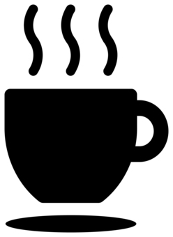 コーヒーカップのアイコン 黒