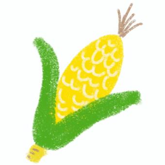 Illustration, handwriting, corn, crayon picture, 