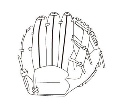 baseball glove line drawing, , JPG, PNG and AI