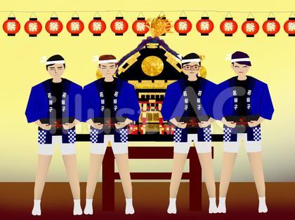 祭り法被4人衆