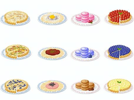 食べ物セット3 食べ物,セット,アイコン,キッシュ,スパゲティ,マカロン,タルトのイラスト素材