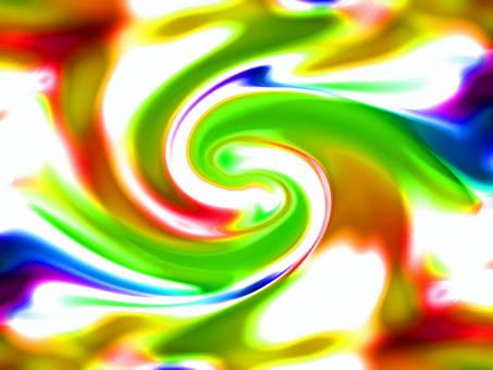 黄緑・白・オレンジ色のサイケな渦 サイケデリック,サイケ,マーブリング,マーブル柄,渦,うずまき,黄緑,白,オレンジ,だいだい色のイラスト素材