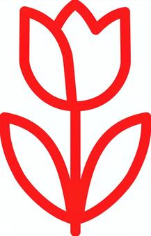 ピクトグラムの赤のチューリップです。 ピクトグラム,チューリップ,シンプル,花,植物,春,ガーデン,庭,自然,花壇のイラスト素材