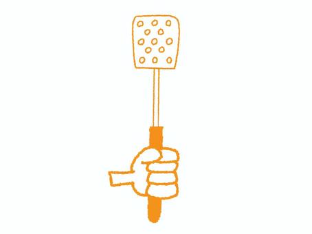 ターナーを持つ手 ターナーを持つ手 ターナー,手,道具,pop調,手描き,挿絵,ワンポイント,素材,商用可,無料のイラスト素材