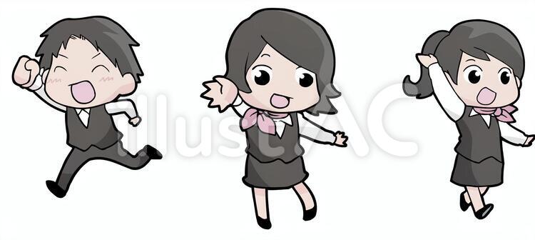 制服の男女 男性,女性,仕事のイラスト素材