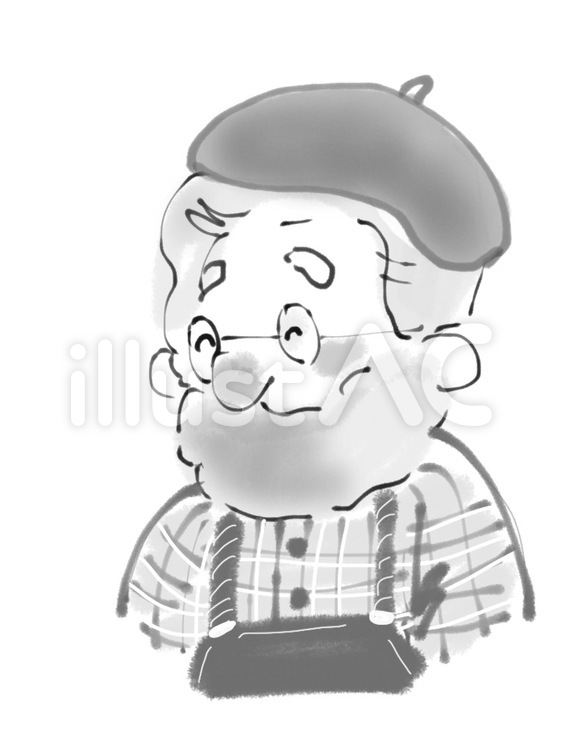 おじいさん 笑顔,幸せ,おじいちゃんのイラスト素材
