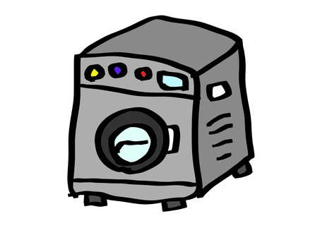 洗濯機 家電,洗濯機,灰色,手書き,服のイラスト素材