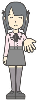  地雷系女子-016-全身 ください,笑顔,地雷系,女性,女の子,ツインテール,人物,かわいい,微笑む,にっこりのイラスト素材