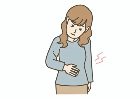 生理痛でお腹が痛む女性 生理痛,生理,女性,体調不良,腹痛,つらい,しんどい,pms,月経痛,不調のイラスト素材