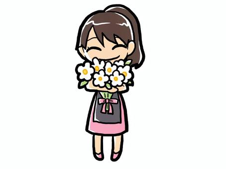 Illustration, bouquet, smile, a flower shop, 