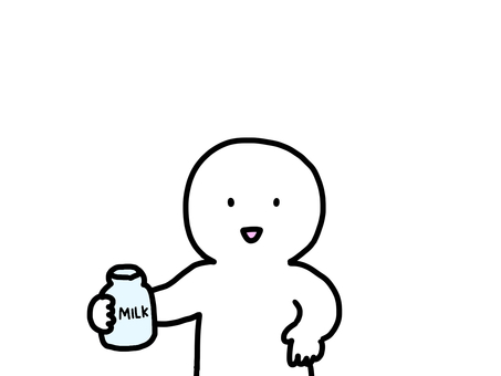 牛乳を飲む 人,シンプル,手書き,牛乳,飲むのイラスト素材