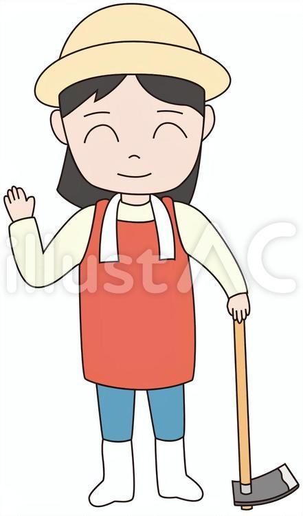 農家 農家,お百姓さん,女性のイラスト素材