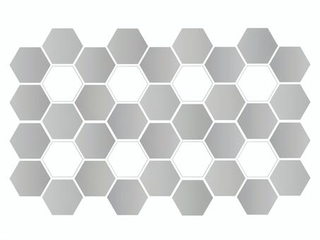 六角形モノクロデザイン背景 六角形,背景,デザイン,グレー,グラデーション,パターン,シンプル,スタイリッシュのイラスト素材