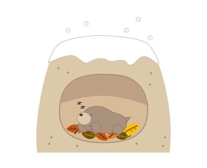 冬眠するモグラ 冬眠,モグラ,動物,アイコン,冬,秋のイラスト素材