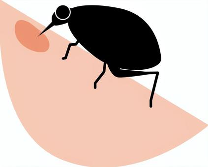 ノミ血吸う ノミ,血,吸う,昆虫,小さい,害虫,デフォルメのイラスト素材