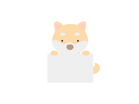 パネルを持つワンちゃんのミニマル パネル,ボード,言葉,伝える,ワンちゃん,犬,ミニマルのイラスト素材