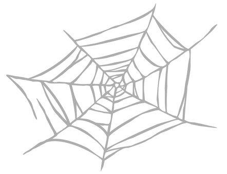 蜘蛛の巣のイラスト 蜘蛛の巣,蜘蛛の糸,糸,手描き,シンプル,モノクロ,グレー,灰色,巣,あしらいのイラスト素材
