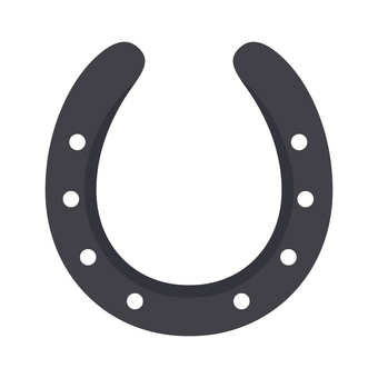馬の蹄鉄　黒 蹄鉄,蹄,馬,鉄,黒,アイコン,ひとつ,シンプルのイラスト素材