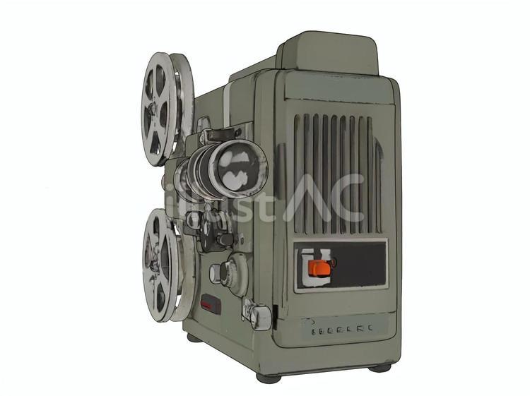 昭和レトロアンティークな古い8mm映写機 8mm,アンティーク,家電のイラスト素材