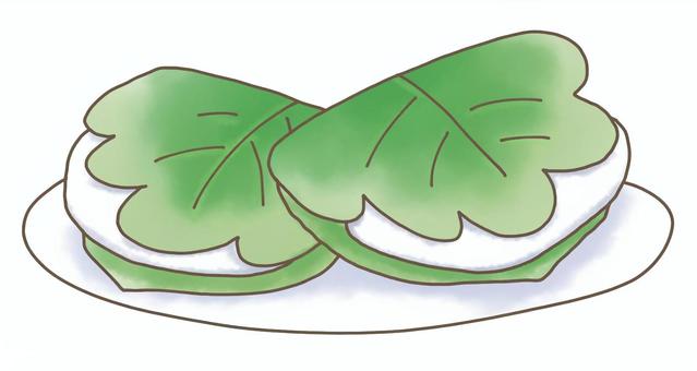 かしわもち　２０２５ かしわもち,もち,節句,かわいい,ほのぼの,手描き,シンプルのイラスト素材