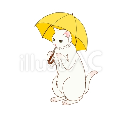 傘をさす猫