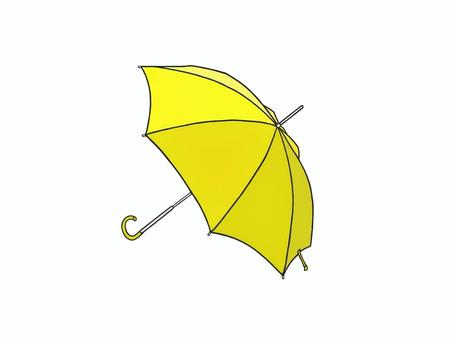 雨の日にさす黄色いシンプルな傘(かさ) 傘,雨,梅雨,開く,屋外,さす,道具,雨傘,生活,アンブレラのイラスト素材