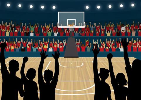 #3423バスケアリーナ バスケットボール,バスケ,アリーナ,体育館,観客,応援,試合のイラスト素材