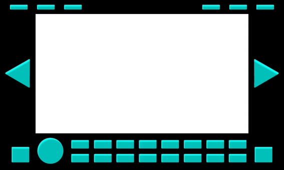 操作盤風フレーム2 フレーム,コントロールパネル,サイバー,ボタン,四角,青,かっこいいのイラスト素材