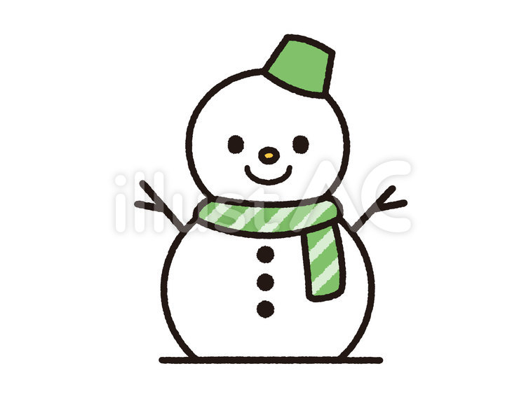 雪だるま グリーン イラスト No 9278 無料イラストなら イラストac