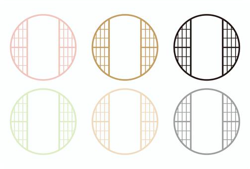 丸窓のイラスト素材セット 丸窓,丸障子,丸い窓,障子,正月,お正月,年賀状,年賀素材,年賀状素材,新年のイラスト素材