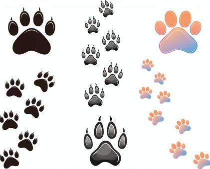 足跡シルエット_ねこ 足跡シルエット_ねこ 猫,動物,ペット,足跡,肉球,歩く,足の裏,アイコン,素材,シルエットのイラスト素材