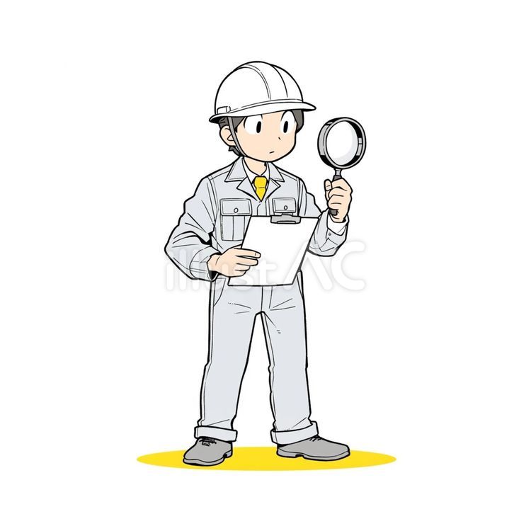 現場で確認作業をする建設作業員 作業員,建設,現場のイラスト素材