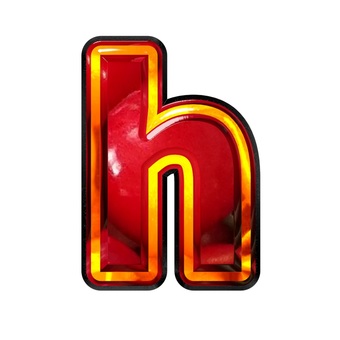 アルファベット小文字h 文字,ギラギラ,赤色,アルファベット,hのイラスト素材