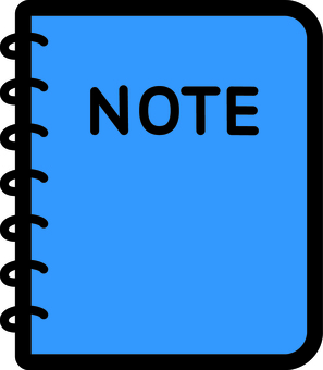 青のメモ帳です。 メモ帳,シンプル,ノート,手帳,文房具,記録,記憶,書き込み,手書き,ページのイラスト素材