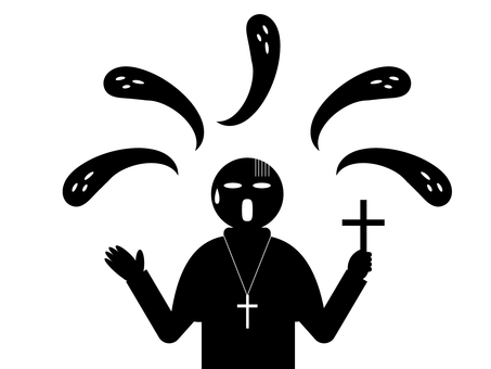 Illustration, mbayare setan, imam, exorcist, 