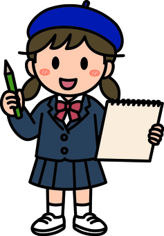 ネイビーのベレー帽の美術の女の子です。 ベレー帽,美術,シンプル,画家,描く,お絵描き,教育,アート,絵画,女の子のイラスト素材