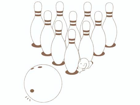 ボーリング_象 ボーリング,象,線画,動物,かわいい,スポーツのイラスト素材